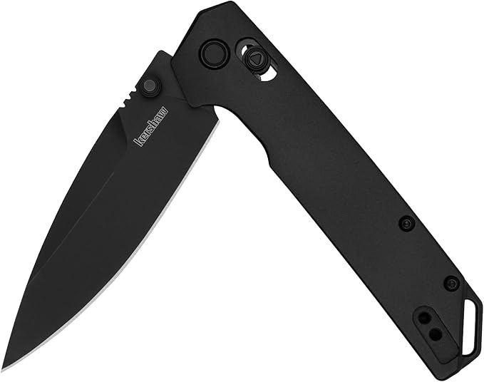 Kershaw Black Iridium Folding Pocket Knife Sleek 3.4 inch D2 Steel Blade &amp Monitor Folding Pocket Knife 3 Inch Black Blade with D2 Steel DuraLock Locking Mechanism Pocketclip