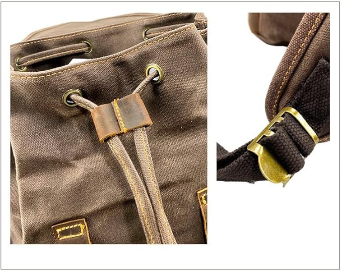 Tactical Backpack Military Molle Hiking 20-35L Water-repellent wax canvas bag travel in khaki