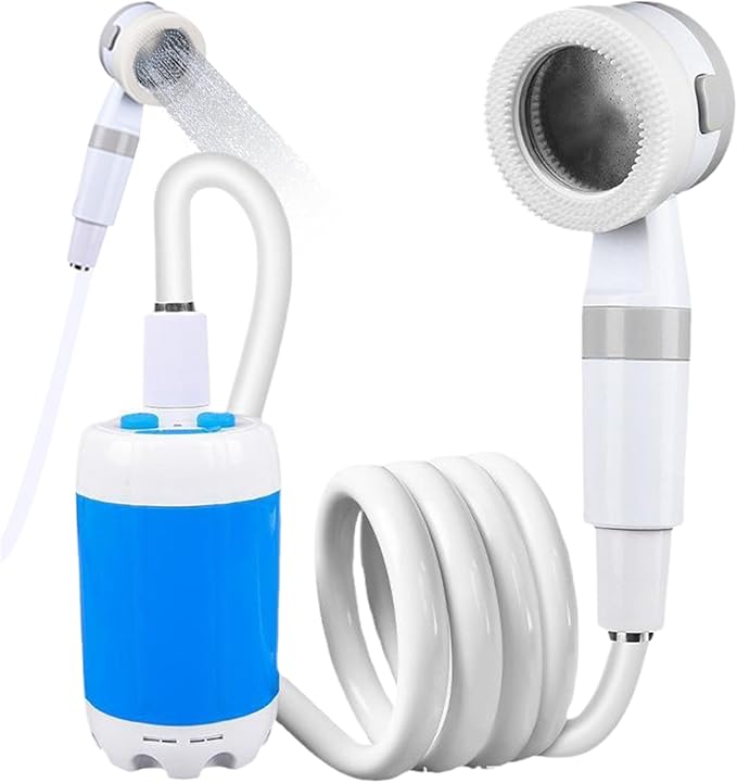 Portable Camping Shower 2 Levels Electric USB Portable Shower Waterproof Outdoor for Camping Hiking Travel Car Washing Pet Cleaning USB