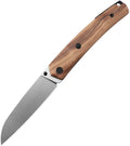 Petrified fish PF719 Folding Knife3.38 14C28N Steel Stonewashed Blade Olivewood Handle Thumb Stud Liner lock Pocket knife (Olivewood Stonewashed)