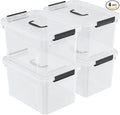 18 Quart Plastic Storage Bins with Lid 4 Packs Clear Latching Storage Box