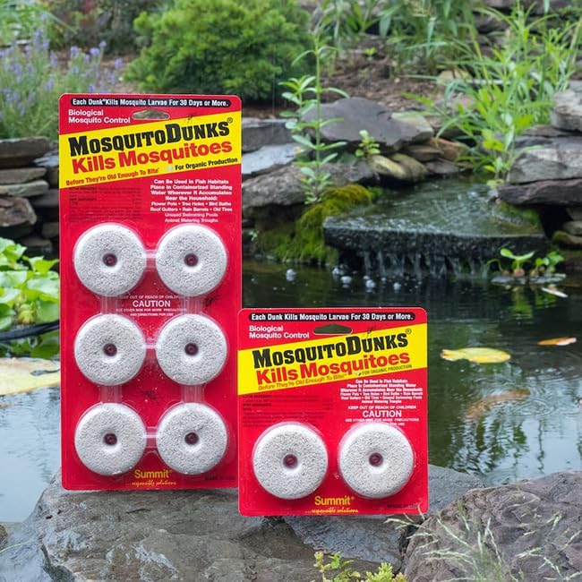 Summit Slow Release Mosquito Dunks 6 Count Packs – Case of 12 Floating Water Treatment Discs for Standing Water Long Lasting Mosquito Control for Rain Barrels Gutters &amp Outdoor Water Areas