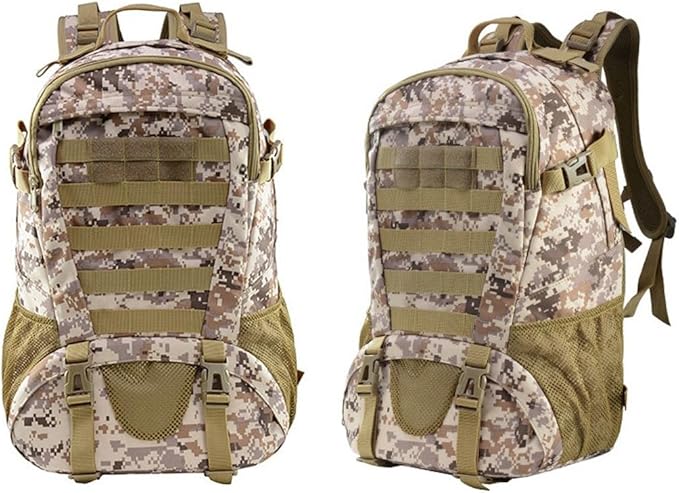 Military Tactical Backpack for Men Hiking Day Pack Molle Military Rucksack Waterproof EDC Bag (Desert Digital)