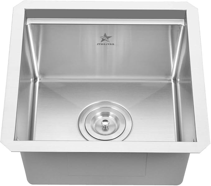 STARSTAR Workstation Ledge Undermount Single Bowl 304 Stainless Steel Kitchen Sink With Grid Cutting Board (15 x 15)