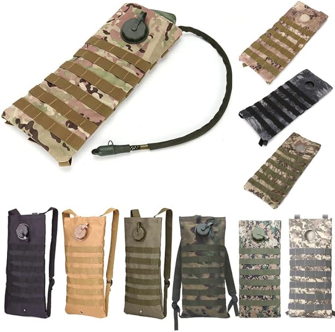 Tactical Molle Hydration Pack Hiking Water Pouch Bag Outdoor Sports Camouflage Combat Gear