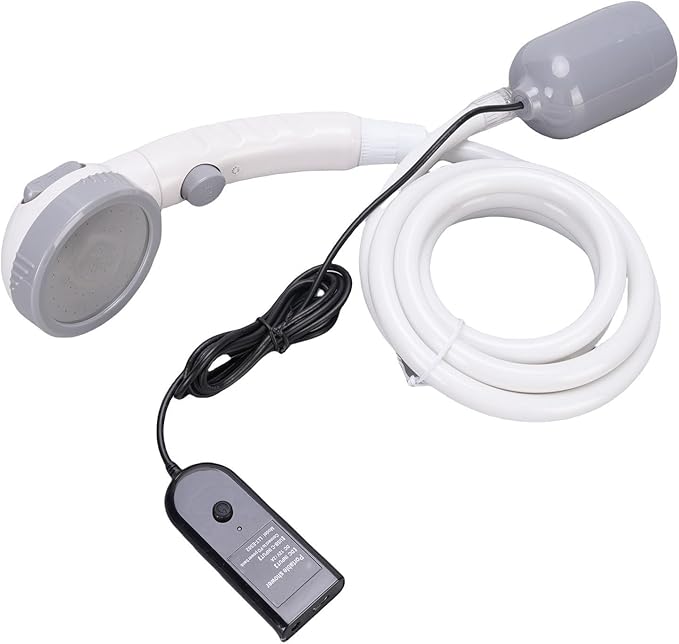 Portable Camping Shower Car or USB Powered Outdoor Electric Shower Pump Kit IPX7 Water Proof 3 Adjustable Spray Modes for Hiking Travel Car Pet