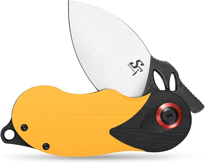 Sitivien ST159 Folding KnifeK110 Steel Blade with G10 Handle Chinese Zodiac Series EDC Tool Knife for Outdoor Camping Hiking Fishing(Yellow)