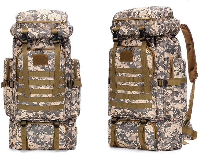 Tactical Backpack Military Molle Hiking 80L Camouflage Mountaineering Bag Tactical Digital Camouflage