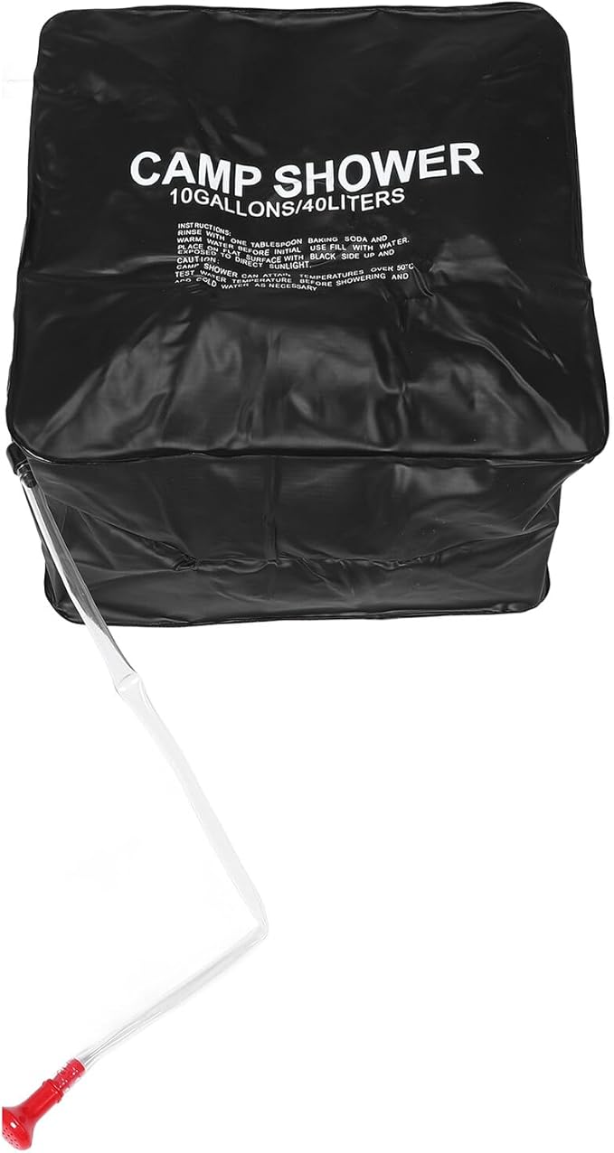 Milisten 40l Solar Shower Bag Portable Solar Heating Camping Shower Bag with Removable Hose for Outdoor Hiking Bathing