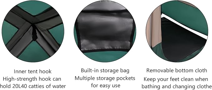 Shower Tent Outdoor Camping Privacy Shelter Oversize Space Portable Toilet Tent for Hiking Camping Picnic Fishing Beach 63x63x94.5 Inch
