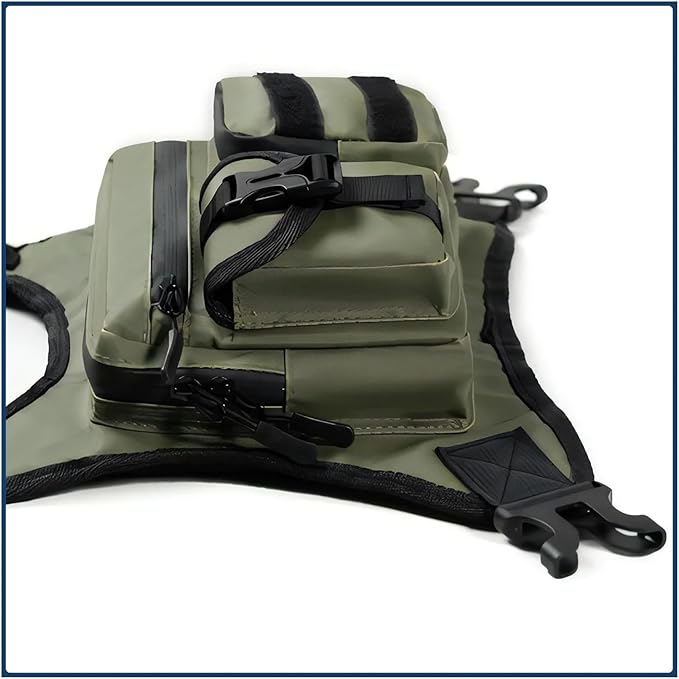 Genérico Men's Tactical Chest Bag Hydration Vest Backpack with Multi-pocket Compatible for Cycling Hiking Camping Travel(Green)