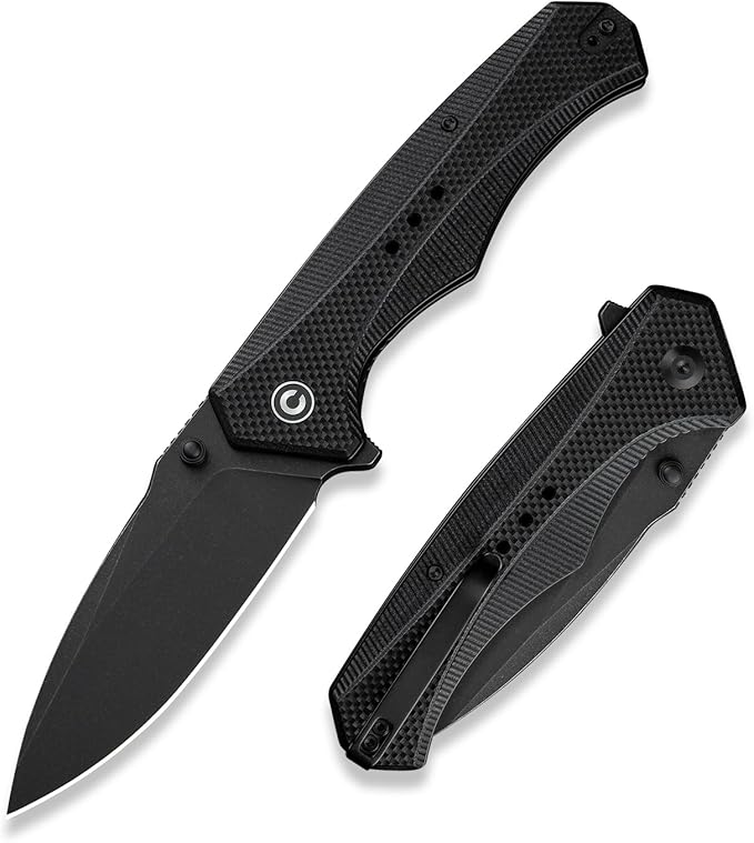 CIVIVI Photonix EDC Pocket Knife Folding Knife with 3.7 14C28N Blade G10 Handle with Pocket Clip for Men Women Camping Hiking Fishing Knife C23081B-1 Black