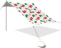 Beach Canopy with Windproof Ropes &amp Sandbags Beach Tent Sun Shade Sun Shelter for Camping Trips Fishing Backyard Fun or Picnics Red Cherries