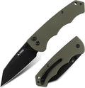 Pocket Knife - 3.39 EDC Knife D2 Blade Black Stonewashed Finish Folding Knife - G10 Handle with Thumb Stud - Pocket Knife for Men Women - Camping Hiking Survival Knife