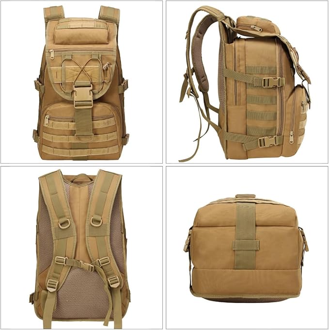 35L Military Tactical Backpacks Molle Army Assault Pack 3 Day Bug Out Bag Hiking Treeking Rucksack (Mud Color)