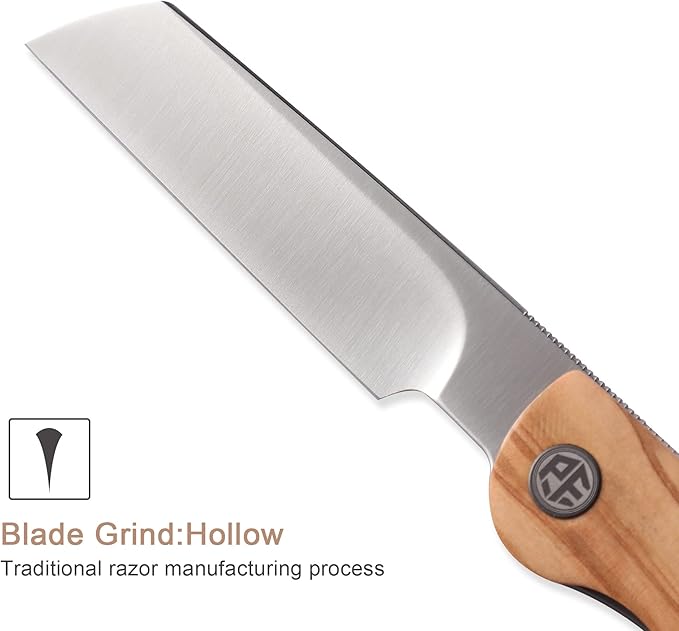Petrified fish PFE04 Scholar3.7 154CM Satin Blade98.5g Olive Wood Handel Front Flipper Liner lock Folding knife (Olive Wood Handle)