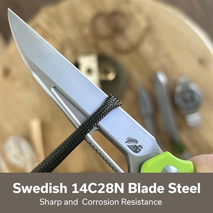 CIVIVI Guile Pocket Knife Folding Knife for EDC 3.25 Swedish 14C28N Blade G10 Handle with Reversible Deep-Carry Clip C24062B-2 (Fluorescent Green)