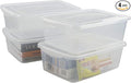 Gloreen 4 Pack Clear Storage Bin 14 Quart Latch Containers Boxes with Lid Clear