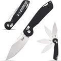 Eafengrow EF950 Folding Knife Pocket Knives D2 Steel Blade G10 Handle Ball Bearing with Pocket Clip Outdoor Camping Knifes(Black)
