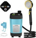 EVTSCAN Portable Camping Shower Pump RV Outdoor Shower KIT with Full Screen Display Adjustable for Backyard