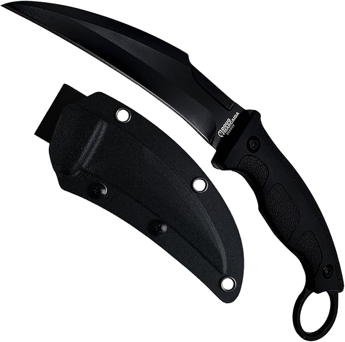 BATTLBOX Doug Marcaida Designs K-TAC Fixed Blade Karambit 3.15in D2 Steel Curved Blade Finger Ring Handle Multi-Position Sheath EDC Camping Hiking Outdoors