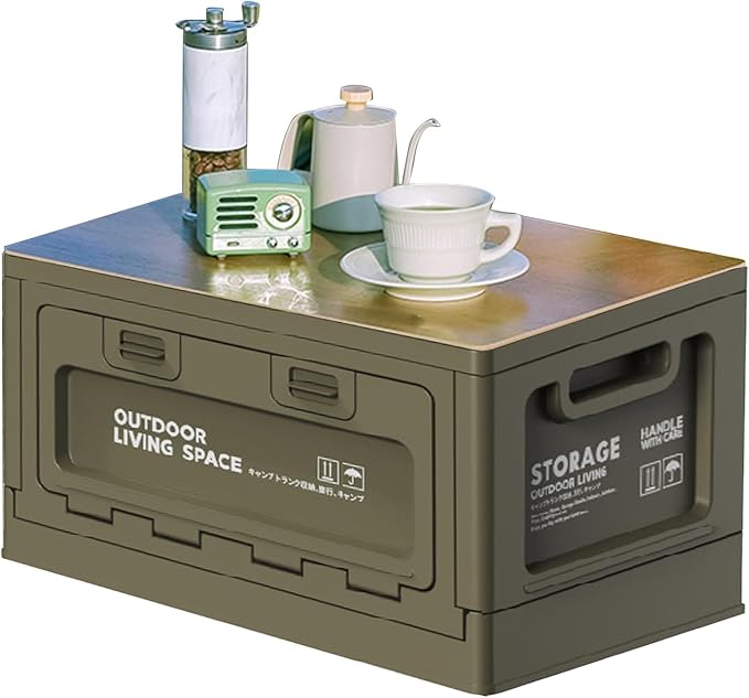 Sportsman Trunk Heavy-Duty Containers for Camping Large Capacity Storage Bins with Lids Stackable Storage Bins Space-Saving Camping Chuck Box Weather Proof Storages Container for Travel
