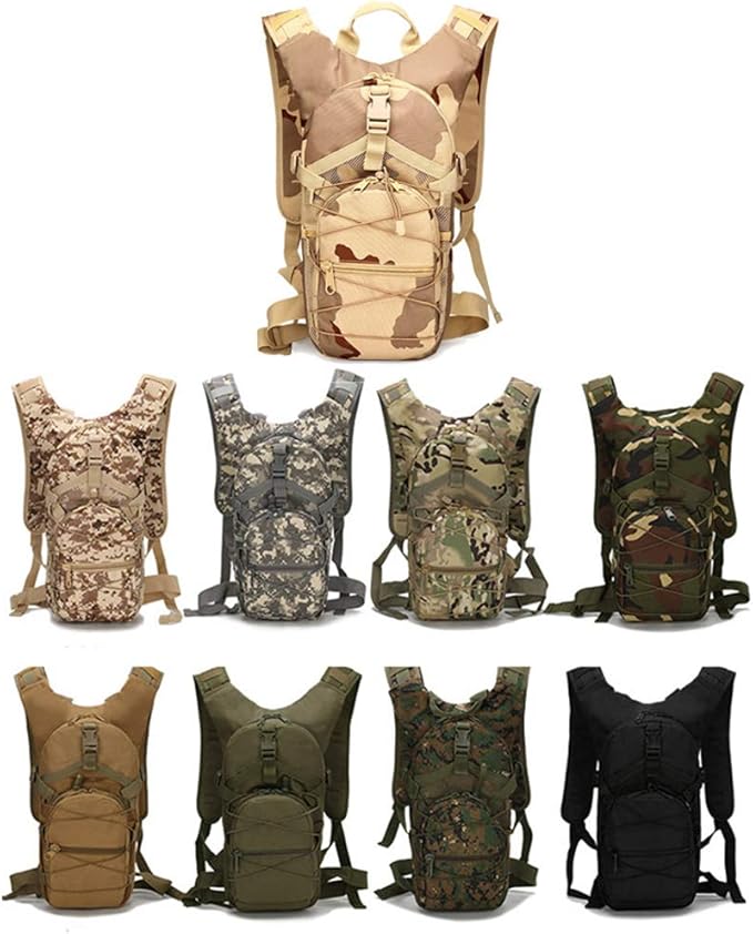 Outdoor Sports Pack Hiking Bag Tactical Rucksack Camo Knapsack Combat Camouflage Tactical 20L Backpack - Black