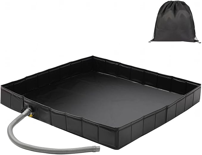 Camping Shower Mat with Drain Hose Shower Base Collapsible Outdoor Shower Camping for RV Beach Glamping