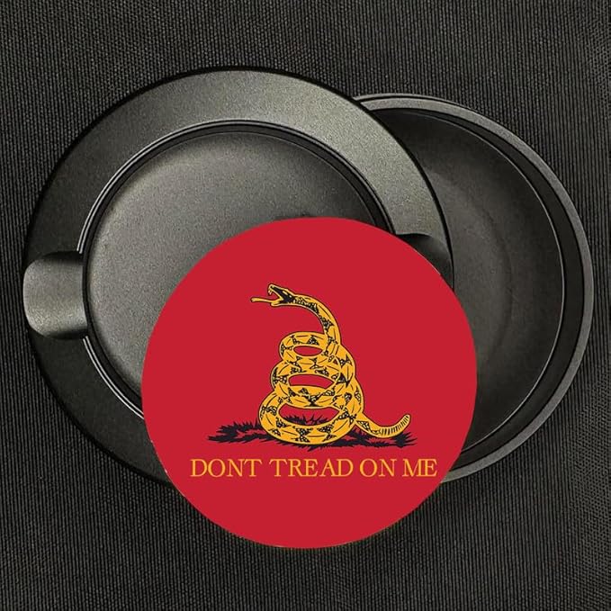 Brotherhood Metal Zyn Can | Zyn Holder | Metal Container | Don't Tread on Me Flag | Gadsden Flag | Red Gold Black