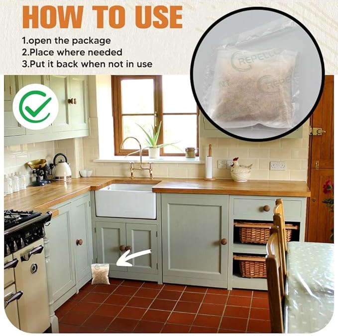 Pest Control Mouse Repellent Indoor Rodent Repellent Indoor/Outdoor Mice Repellent Indoors Natural Rat Repellent for House Keep Mice Roach Ant and Spider Away from Home Mouse Deterrents- 8P