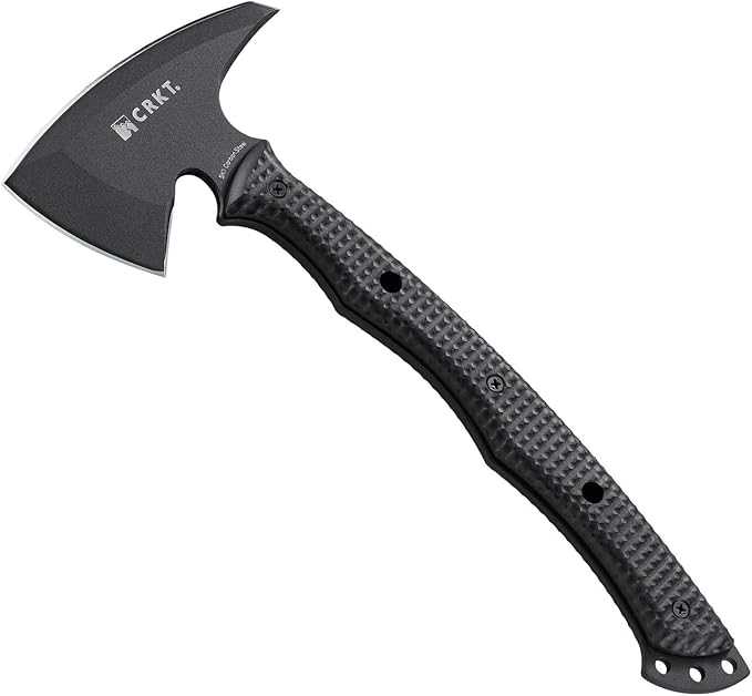 CRKT Kangee T-Hawk Outdoor Survival Black Tomahawk with Sheath: SK-5 Plain Edge Blade Glass-Reinforced Nylon Handle 2725