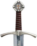DARK WARRIOR-Handmade Medieval The Accolade Sword of The Knights Templar Replica Viking Sword with Scabbard Stainless Steel Blade Decoration Collection Cosplay (Templar) (Medieval Viking)