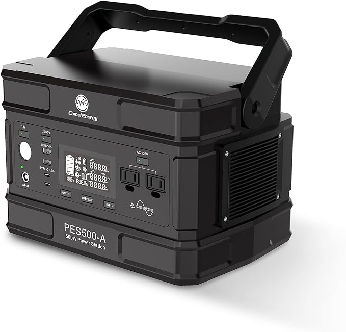 Portable Power Station 500W 512Wh Portable Power Generator AC Outlets USB Ports Solar Generator for Camping Travel Home Emergency CPAP Use