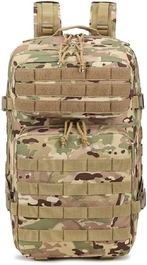 Backpack 40L Outdoor Travel Hiking Operator Waterproof Molle Tactical Rucksack Gear Tactical Backpack Bag. (CAMO OLIVE)