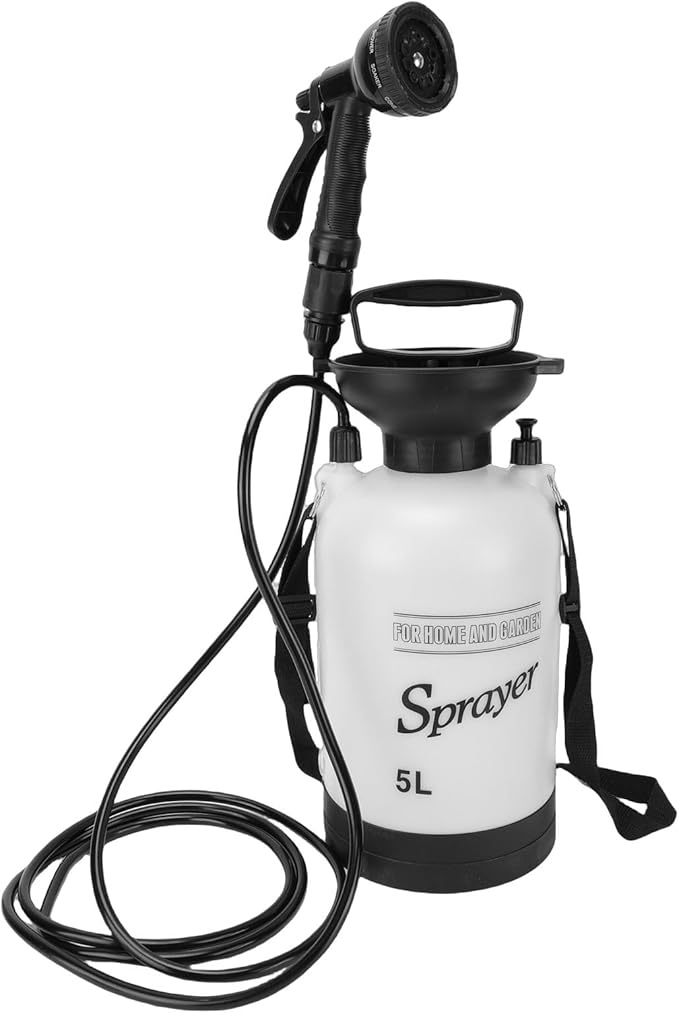 HUIOP Portable Shower Auto Manual Pressure Release Outdoor Shower Pump with Rotating Nozzle for Hiking Travel Car Pet Efficient Operation Robust Construction Safety Mechanism