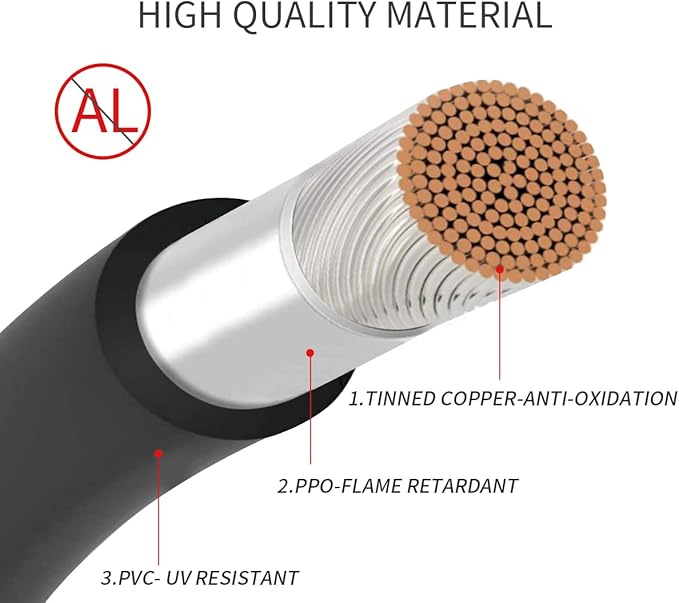 4Pair Solar Panel Connector 1 FT Solar Connectors Y Branch Parallel Adapter Cable Solar Cable 1 Male to 2 Female(M/FF) and 1 Female to 2 Male(F/MM) Solar Panel Cables and Connectors 1500V