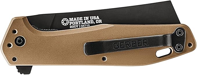 Gerber Gear Fastball Cleaver - Durable Folding Knife with Lock - Premium EDC Gear - 3 - Made in USA - Coyote Brown
