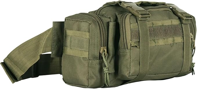 FOX OUTDOOR PRODUCTS Modular Deployment Bag | Tactical Waist Pack Go-Bag &amp Pack Attachment with Organizer Pockets &amp Webbing