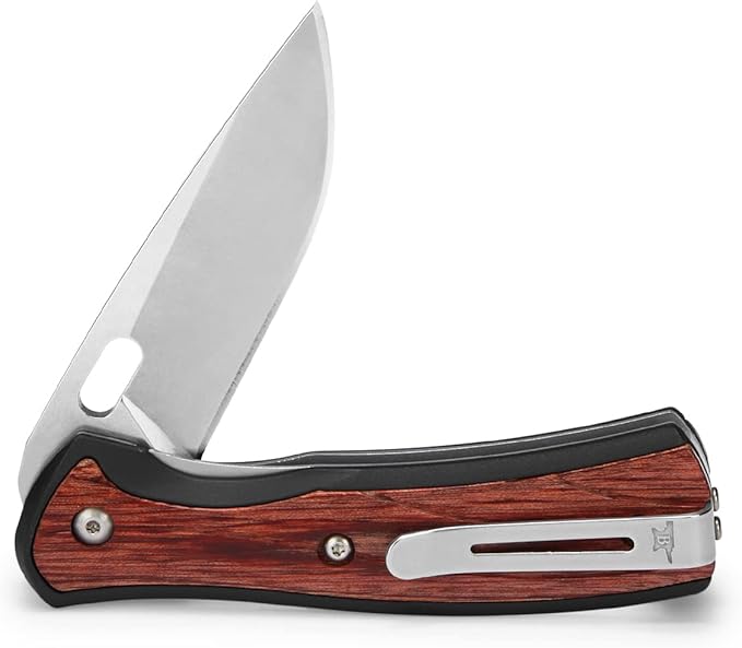 Buck Knives 341 Small Vantage Folding EDC Knife 2-5/8” Pocket Knife Blade DymaLux Rosewood Handle 420HC Steel Drop Point Folding Blade Made in the USA Rosewood 2.3 oz