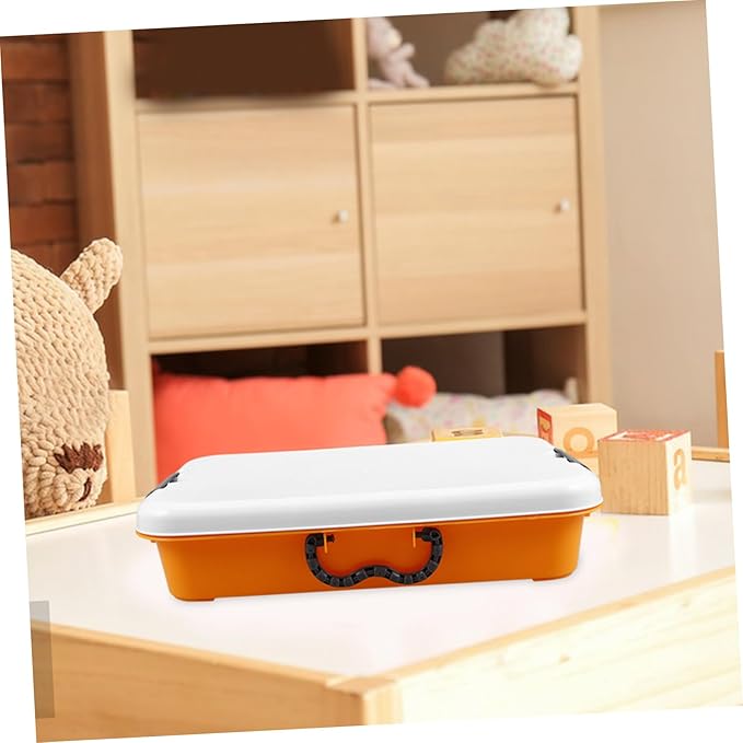 Abaodam Handheld Sand Tray with Lid Portable Montessori Storage Bin Sturdy Plastic Sandbox Organizer for for Craft Supply Storage