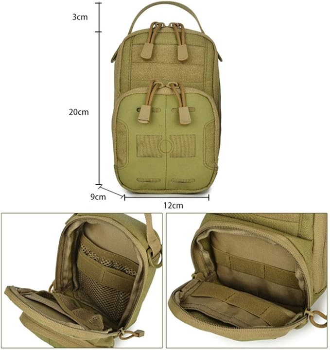 Sunnystacticalgear Outdoor Sports Hiking Sling Pack Camouflage Tactical Molle Shoulder Bag - Tan