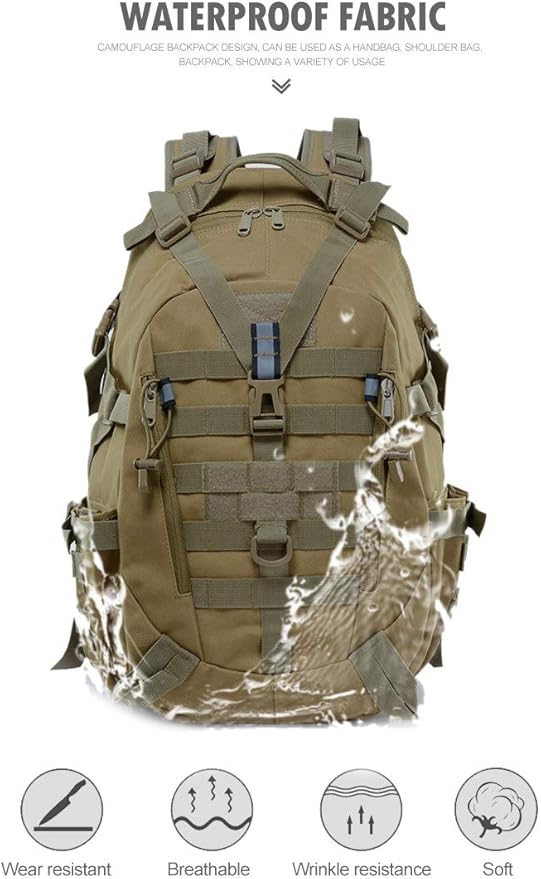 40L Camping Backpack Men's Travel Bags Tactical MOLLE Reflective Climbing Rucksack Hiking Fishing(CP)