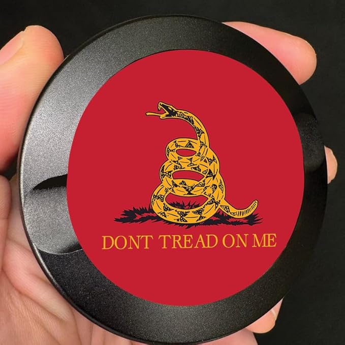 Brotherhood Metal Zyn Can | Zyn Holder | Metal Container | Don't Tread on Me Flag | Gadsden Flag | Red Gold Black