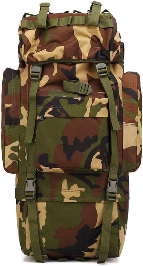 Outdoor Sports Pack Hiking Bag Tactical Rucksack Camo Knapsack Combat Camouflage Tactical Molle 65L Backpack - WL