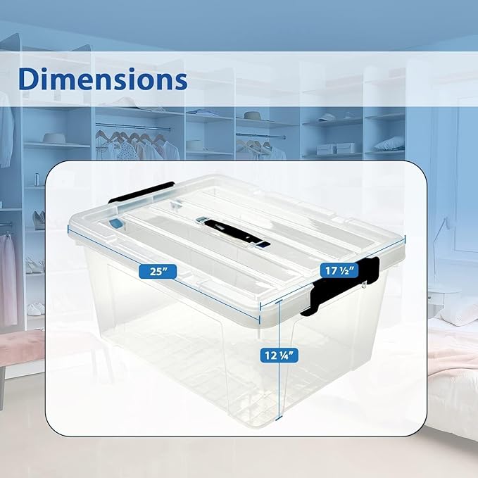 Replacement for 4 Pack 70 Qt Latch Box Plastic Totes Clear Storage Containers Bin Latching Lids