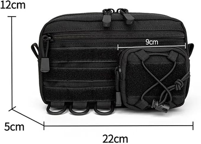 1000D Tactical Molle Horizontal Admin Pouch with Front Drawstring Pocket EMT Pouch Utility Orgaznier Bag