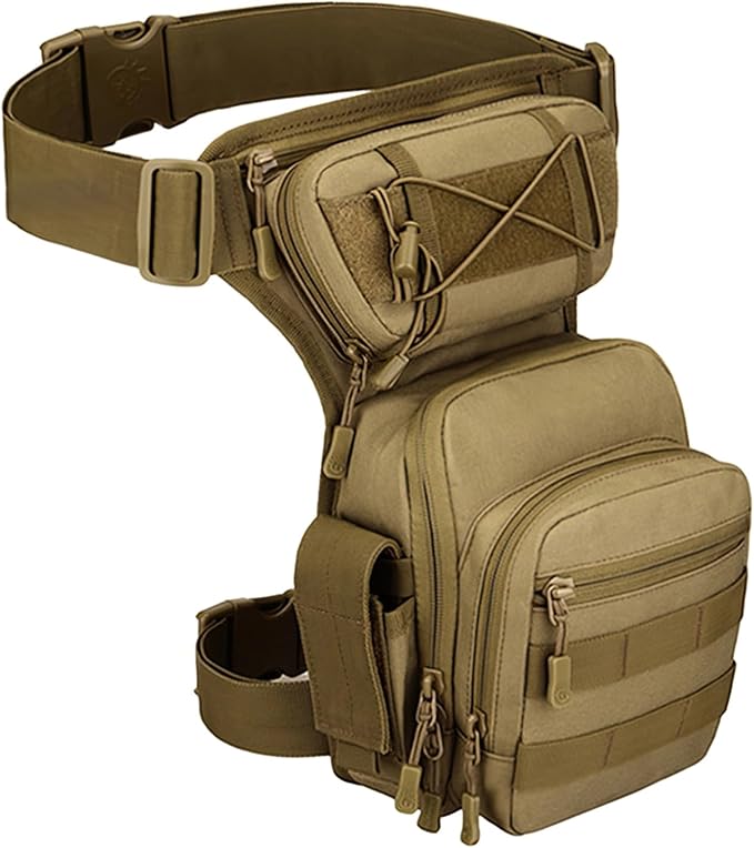 Tactical Drop Leg Pack Waterproof Polyester Pouch With Adjustable Straps For Hiking Fishing Outdoor Photography And Camping
