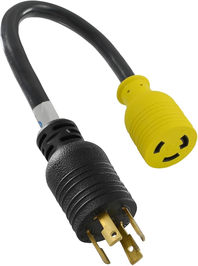 Conntek PL1430L630 Generator Adapter 30-Amp 125/250-volt L14-30 4-Prong Locking Plug to 30-Amp 250-volt L6-30R Female Black