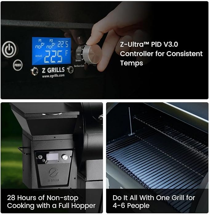 Z GRILLS 2026 Electric Pellet Smoker &amp Grill 700 sq. in Cooking Space PID 3.0 Precision Control Dual Meat Probes 28-Hour Hopper Dual-Wall Insulated Base 8-in-1 BBQ with Cover