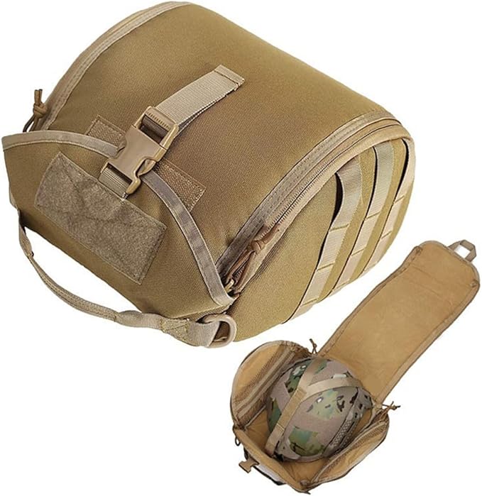 Tactical Helmet Padded Storage Bag 6L Expandable MOLLE Pouch Waterproof with Anti-Scratch Lining Multi-Purpose